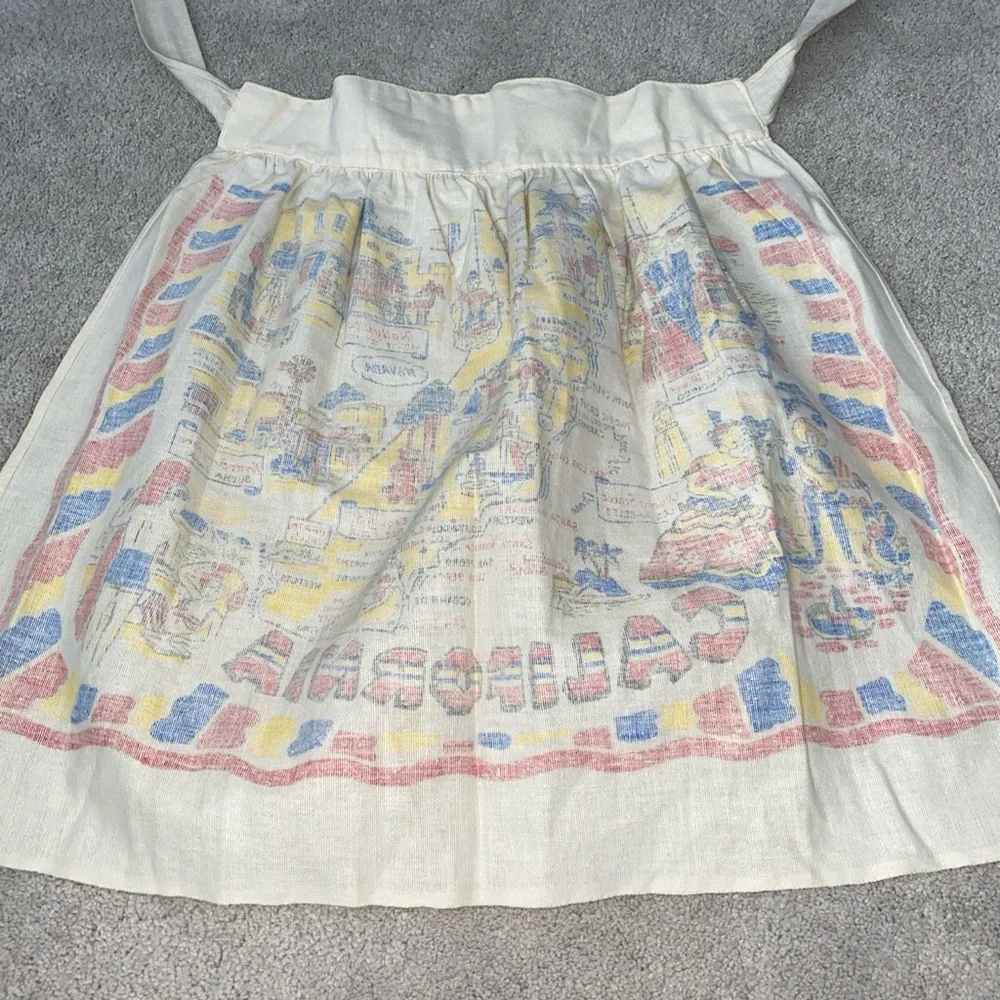 Vintage California State Half Waist‎ Apron Cotton Souvenir